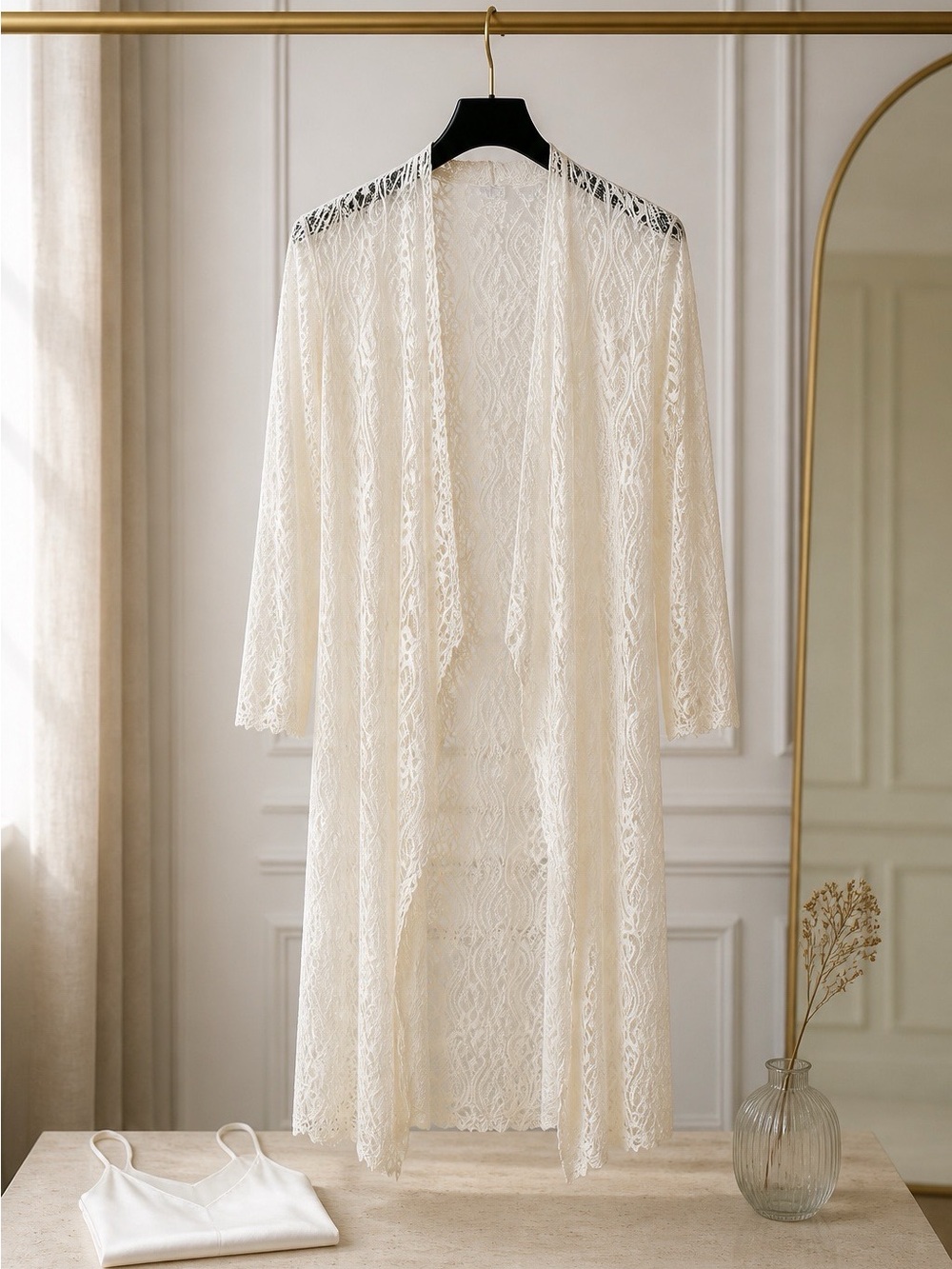 Lace Beach Cover-Up in Cream